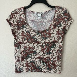 American Rag Paisley Crop Top Size Medium